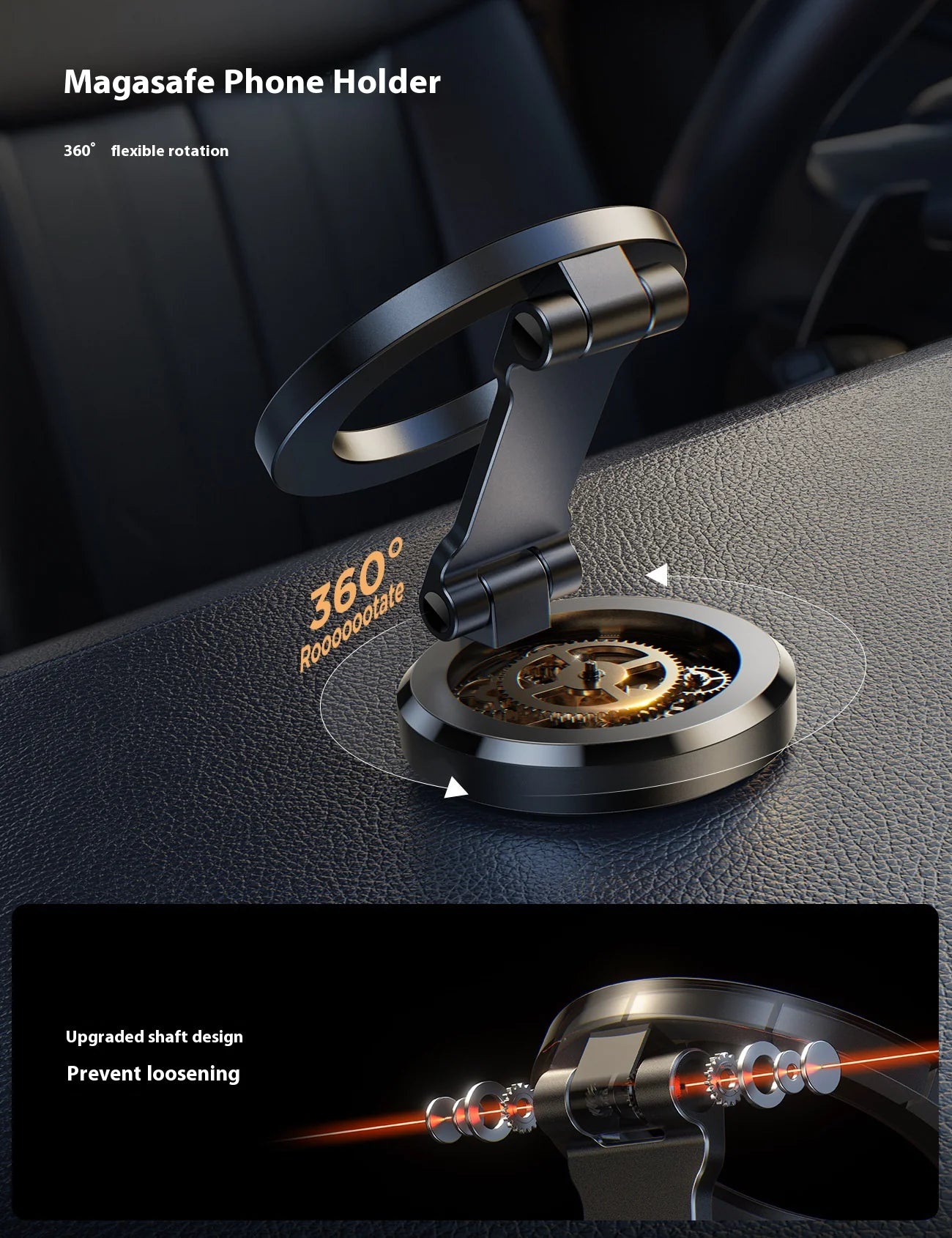 CarHackz MagGrip™ Pro – Foldable MagSafe Car Mount