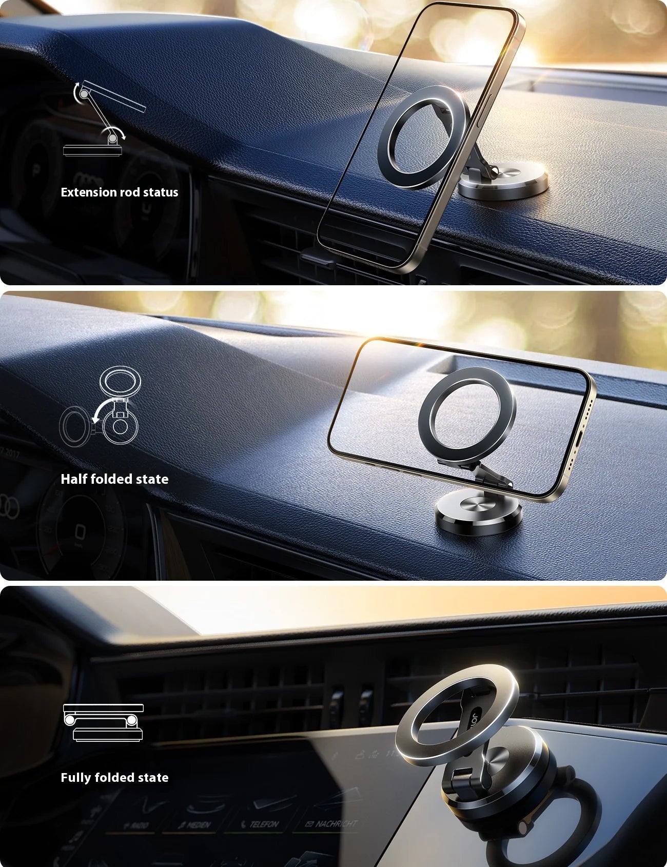 CarHackz MagGrip™ Pro – Foldable MagSafe Car Mount