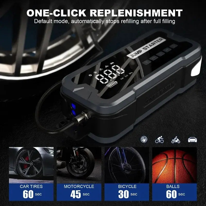 CarHackz PowerPro™ 4-in-1 Portable Car Jump Starter & Air Pump